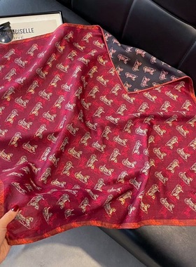 意大利红黑马车！奢级丝毛围巾女春秋百搭多功能方巾围脖搭饰披肩