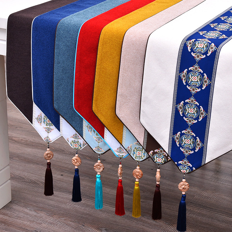 新中式禅意桌旗茶旗古典电视柜