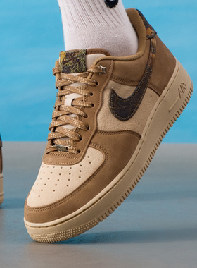 NIKE耐克男鞋Air Force1 空军一号迷彩棕运动休闲板鞋IO9803-200