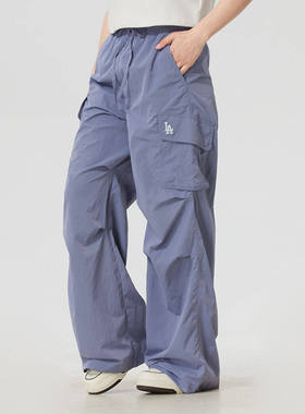 MLB女子26年春款运动休闲直筒宽松阔腿工装梭织长裤3FWPB0663