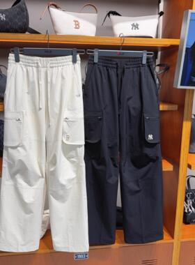 MLB女款25秋款时尚刺绣标防泼水休闲工装裤直筒长裤 3FWPB0554