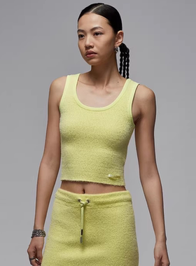 Nike/耐克正品新款JORDAN女休闲时尚毛绒短款透气背心HQ9172-335