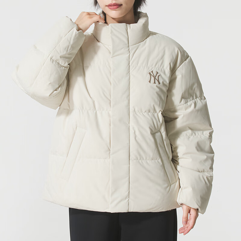 MLB羽绒服男女25秋冬新款NY大标老花保暖立领运动外套3ADJM1256