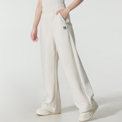 MLB运动裤25款女子NY刺绣小标宽松阔腿裤直筒休闲长裤 3FPTB1556