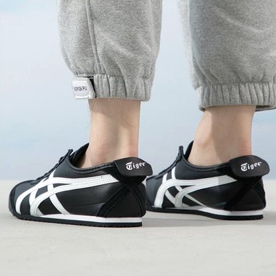 Onitsuka Tiger鬼冢虎mexico66黑色牛皮休闲男女鞋1183C102-001