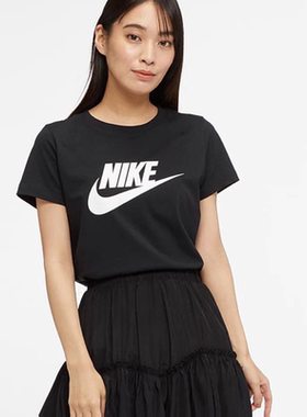 NIKE耐克短袖针织衫女运动半袖打底衫休闲透气圆领T恤DV6095-010