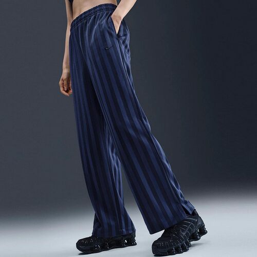 Nike/耐克女25秋新款蓝色条纹宽松垂感直筒裤运动长裤HV5134-410