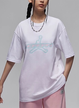 耐克 Nike JORDAN女士圆领宽松运动休闲短袖T恤HM4904-100-663