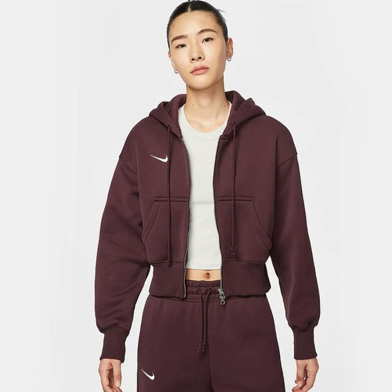NIKE/耐克女子宽松短款连帽衫冬新款加绒夹克运动外套HV2427-652