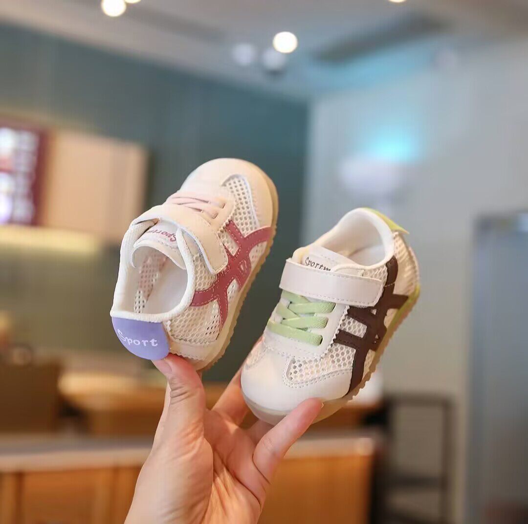 宝宝网鞋子春夏季1一3岁婴儿学步鞋阿甘鞋网面透气男女小童运动鞋 - 实物图