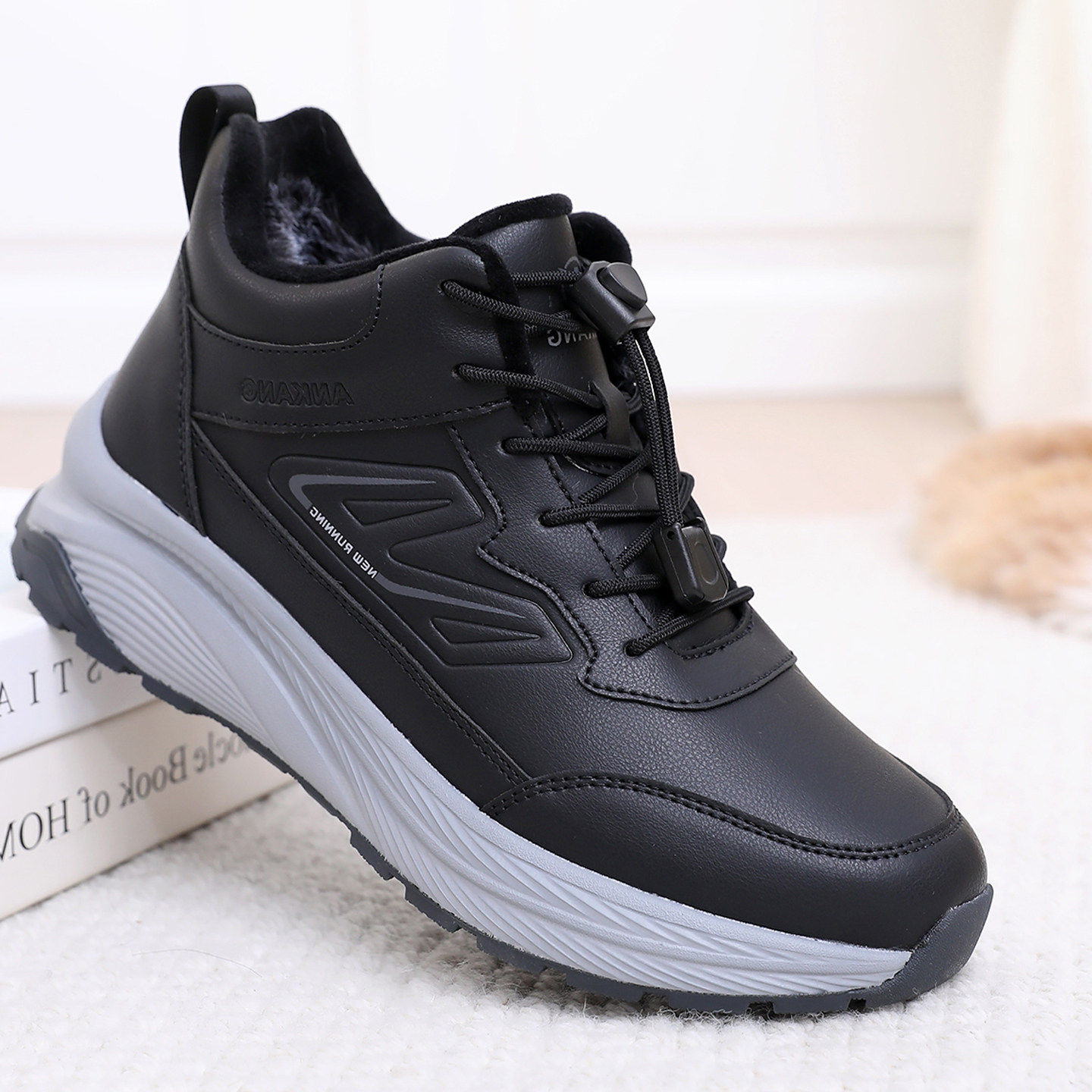 鮟鱇冬季男鞋加绒保暖健步鞋中老年软底防滑舒适休闲运动鞋老人鞋,流行男鞋,健步鞋,淘宝优惠券,粉丝福利购,淘宝优惠卷