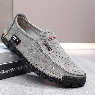 老北京布鞋男网鞋夏季网面男鞋子透气休闲鞋中老年软底防滑爸爸鞋