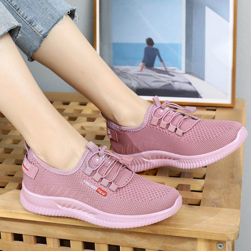 春秋季新款老北京布鞋女鞋飞织网面透气妈妈鞋软底防滑女款休闲鞋
