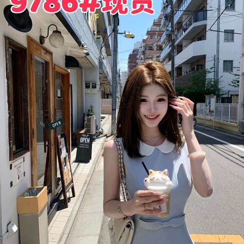 05/26 JMSHOP 温莎小姐 TR斜纹西装料娃娃领连衣裙A字无袖背心裙