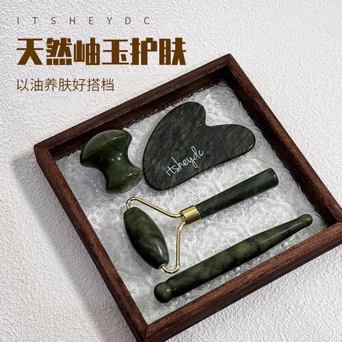 玉石按摩器滚轮按摩棒拨筋棒套装
