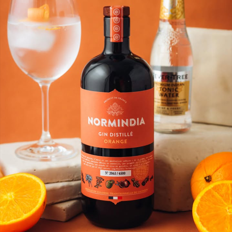 法式优雅 诺印橙味金酒 Normindia Orange Gin 金汤力鸡尾酒洋酒