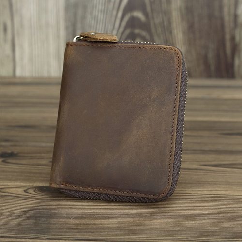 头层牛皮男女复古钱包卡包多功能