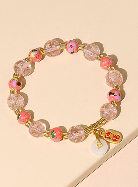 粉色景泰蓝手串高级感珐琅