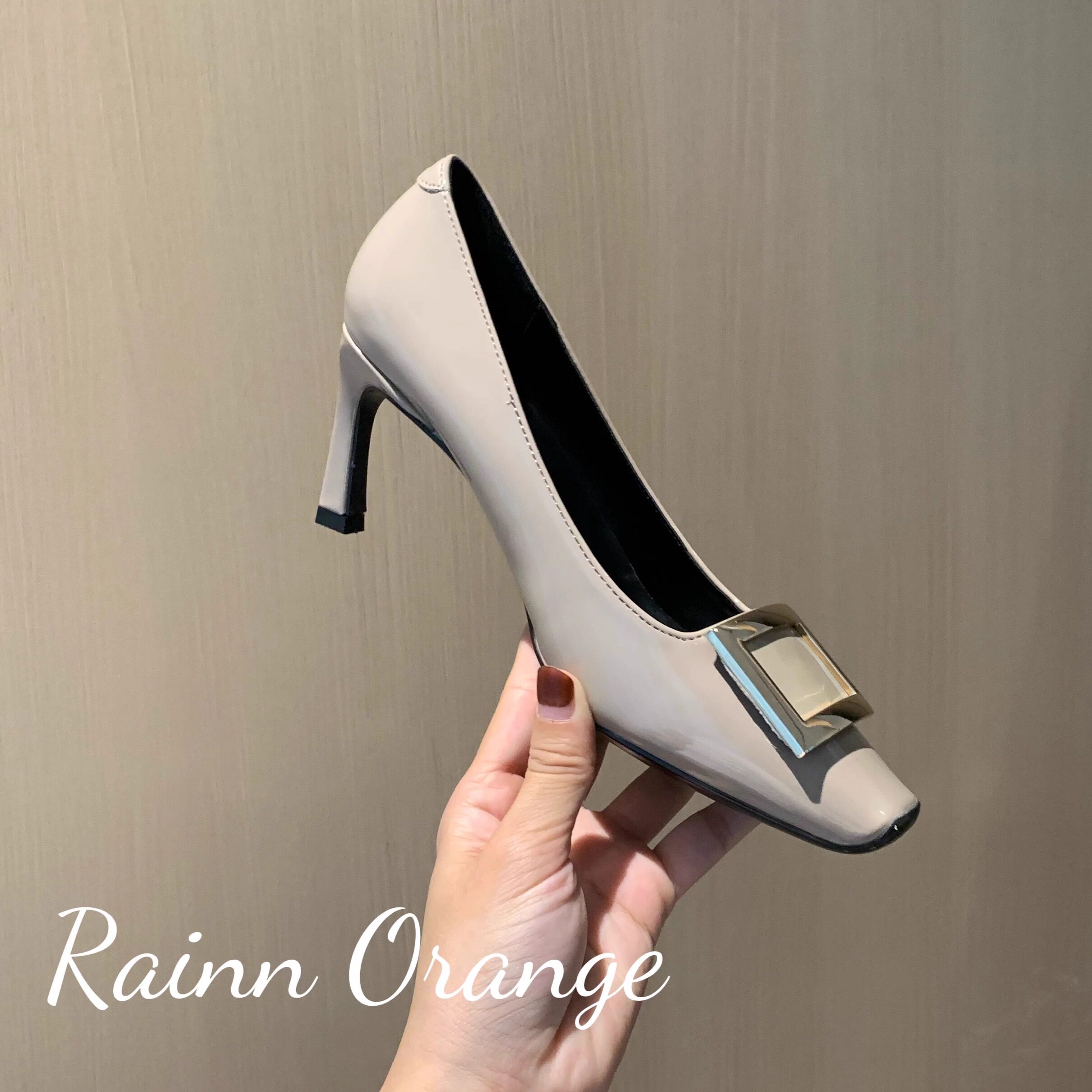 欧美风方头细跟高跟鞋