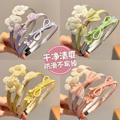 儿童糖果色发箍夏季公主蝴蝶结头箍女童花朵头饰宝宝不勒头发捆女