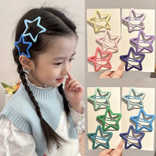 儿童大号磨砂五角星发夹女童发卡不伤发碎发bb夹侧边刘海夹子头饰