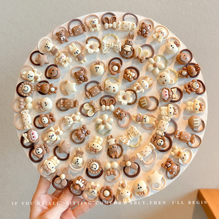 儿童可爱橡皮筋拇指发圈女童宝宝扎头发不伤发头绳耐用发绳头饰女