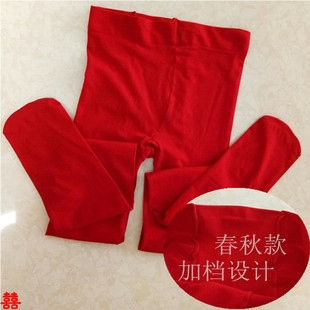 结婚红丝袜加长加大新娘红袜春夏红色打底裤袜微透肉丝袜美腿袜子