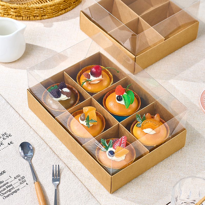 四宫格甜品盒9粒透明蛋糕打包盒