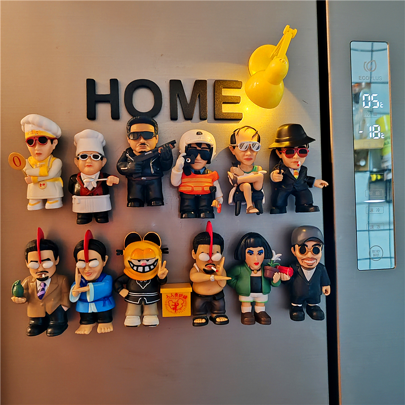 周星驰模型创意冰箱贴立体磁贴电影周边潮玩公仔电表框装饰摆件