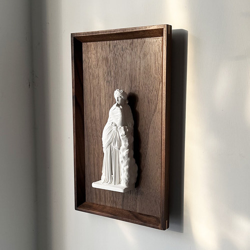 实木+石膏浮雕高脚艺术装饰画