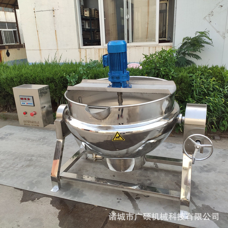 阿胶熬制锅 电加热自动搅拌倾斜倒料驴皮熬制设备 熬柠檬膏机器