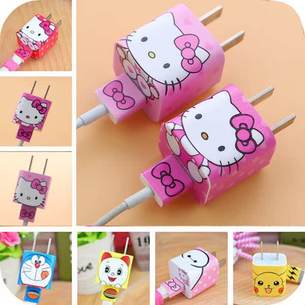 HELLO KITTYÆ»¹û³äµçÆ÷ÌùÖ½iphone4/5/6²åÍ·±£»¤Ä¤·À¹Î²ÊĤ