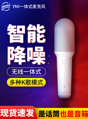 悦米YMI一体式K歌麦克风家用直播话筒休闲KTV无线蓝牙录唱歌