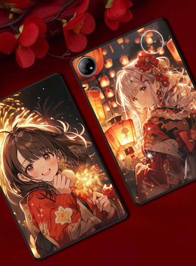 用vivoPad5Pro平板保护套iQOOPad2防摔Pad3Pro软壳PadSE红色新年Air定制Pad2国风女孩ins风简约单面无盖后壳