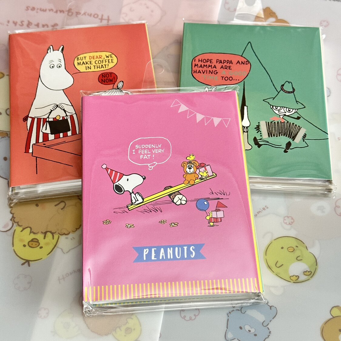 日本san-x太阳星姆明亚美史努比折叠便签本可爱本子