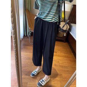 孕妇裤夏季冰爽云朵裤九分薄款显瘦休闲阔腿裤减龄宽松洋气直筒裤