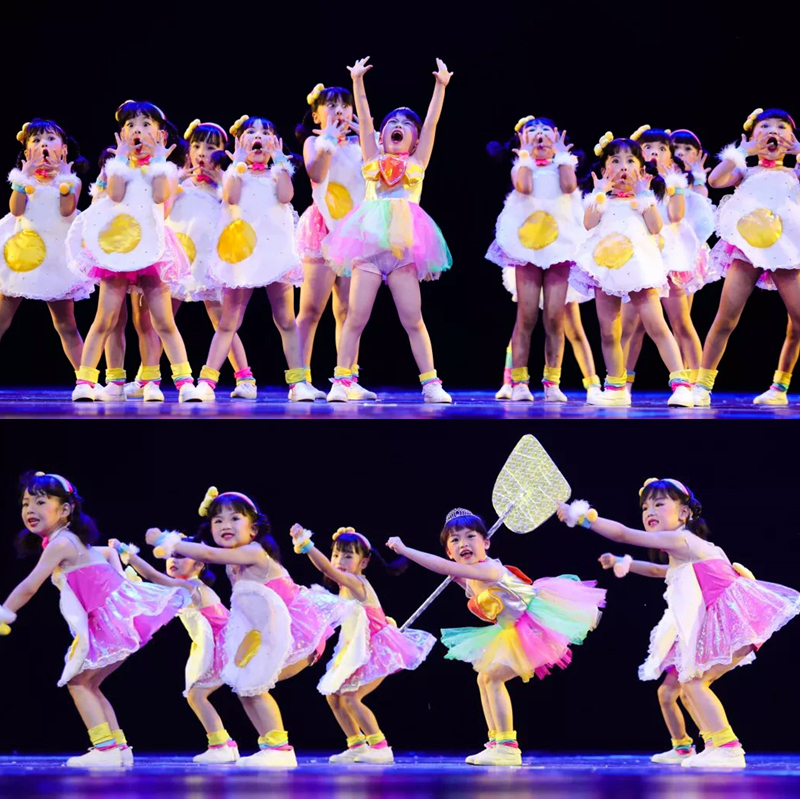 元旦纱裙舞蹈表演服我爱荷包蛋