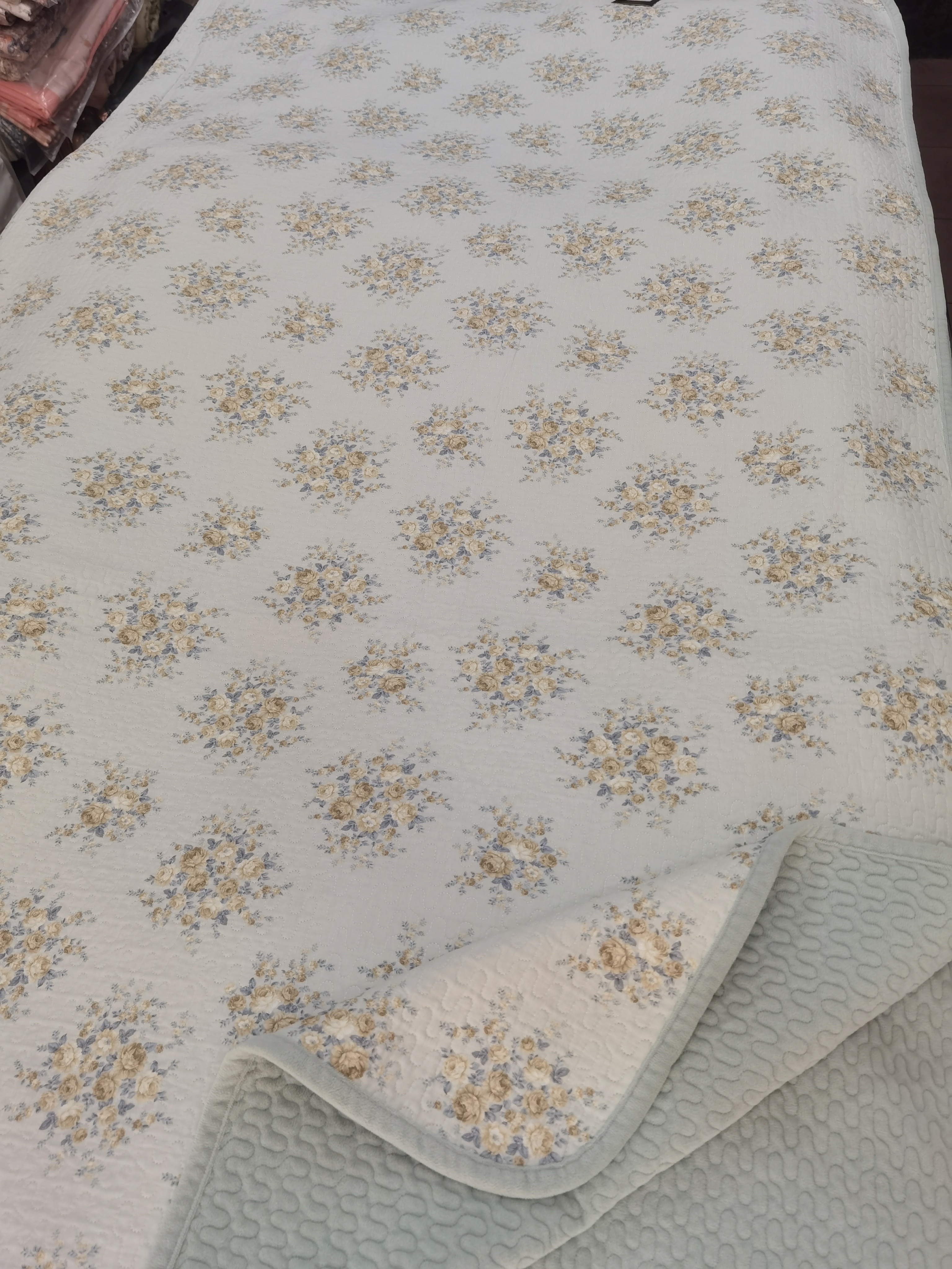 红知了绒棉糖纯棉床盖2米×2.2米一面纯棉一面绒正品红知了绒盖毯