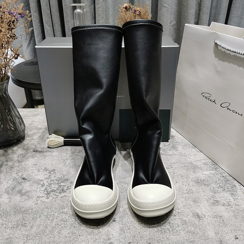 [IM XIAOJUN] RO HIGH-END LIGHT LUXURY THIN LEGS LONG ELASTIC SOCKS BOOTS INS NET RED THICK-SOLED BOOTS WOMEN