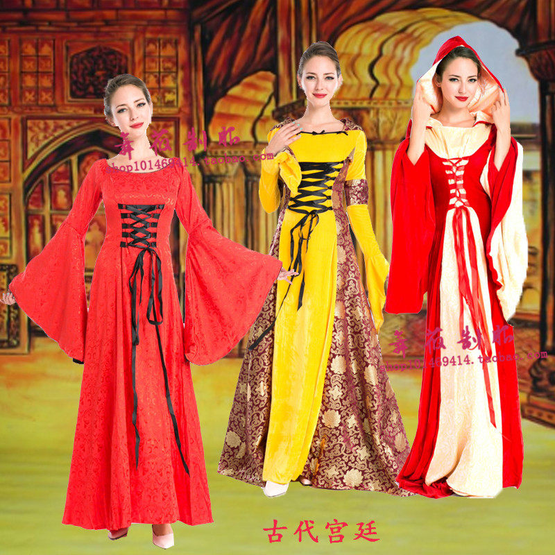 欧洲cospaly复古宫廷角色装女王长裙万圣节表演演出礼服服装
