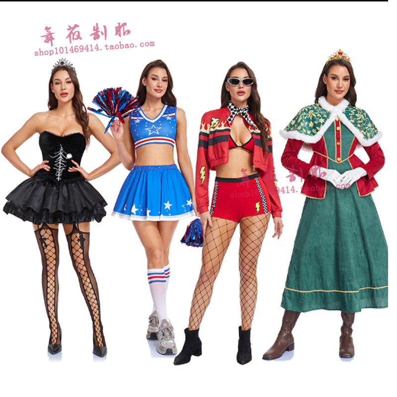 万圣节cos女装角色扮演暗黑系蓬蓬裙披肩公主圣诞风情侣服套装