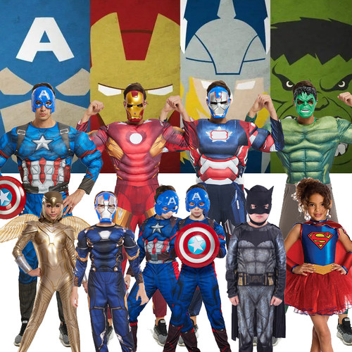 儿童节复仇者联盟超级英雄cos服钢铁侠美国队长神奇女侠表演服装