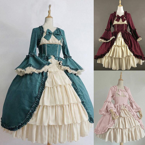 欧洲中世纪复古宫廷连衣裙演出服