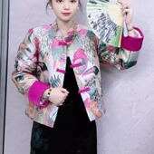 中式 复古洋气百搭薄棉衣 国风气质加棉加厚上衣外套女2024秋冬新款