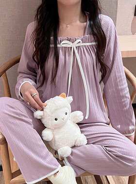 网红睡衣女士夏季短袖ins韩版可爱甜美学生蝴蝶结家居服薄款套装