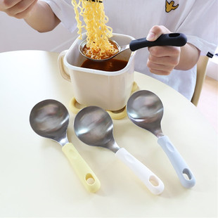 韩国吃播pland同款不锈钢汤勺家用食品级盛汤勺子硅胶柄吃面粥勺