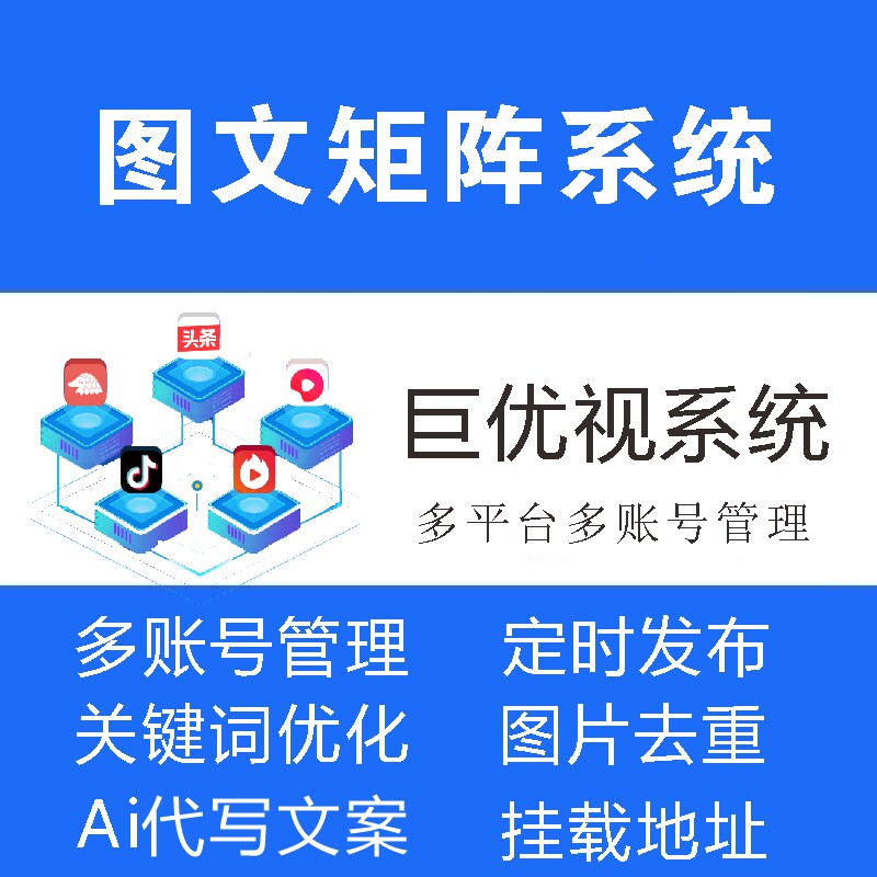 抖音批量图文矩阵系统智能剪辑短视频优化运营seo关键词霸屏排名