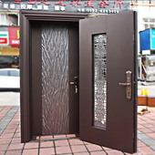 电解镀锌板 入户双层防盗门 双色真铜烤漆进户门 家用韩式 铭盾新款