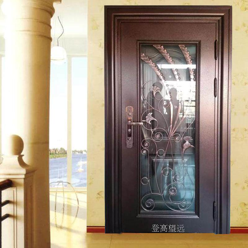 双层防盗入户门 红铜粗面电解板仿古铜复合门 耐刮碰无痕性价比高