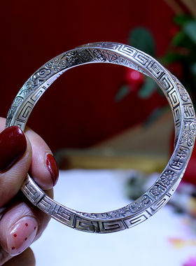 999足银莫比乌斯吉言手镯男女款